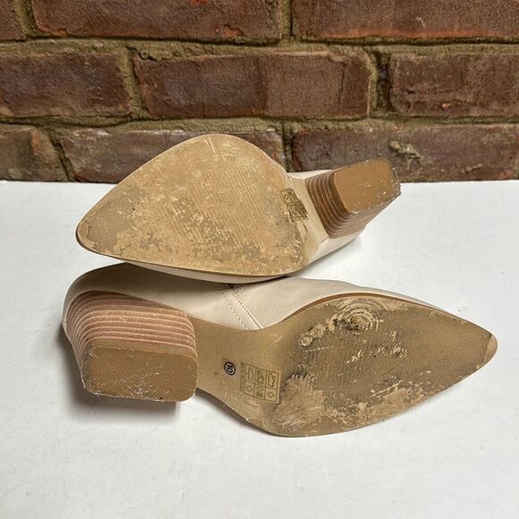 ShuShop Taupe YZA Slide Pointed Toe Mule Bootie Size 10 - Picture 7 of 13